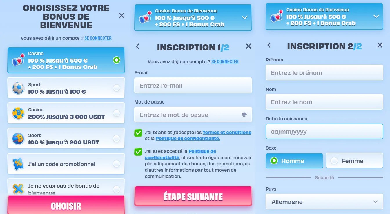 Inscription et vérification (KYC)